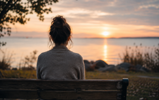 girl sitting on a bench